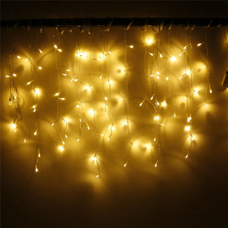 LED Curtain Icicle String Lights – 5M Outdoor Christmas Garland