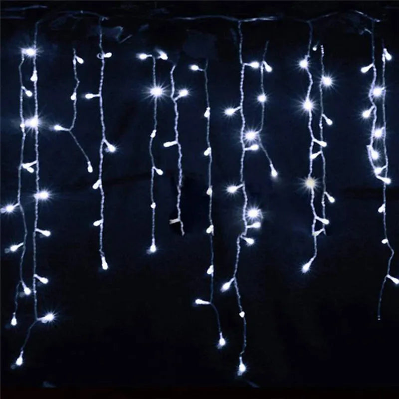 LED Curtain Icicle String Lights – 5M Outdoor Christmas Garland