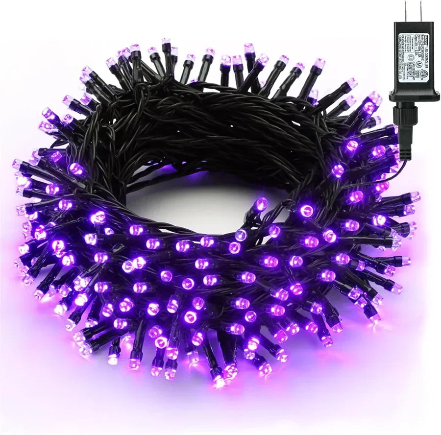 Orange & Purple Halloween Fairy String Lights – Outdoor Garland