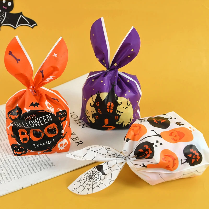 Halloween Pumpkin & Rabbit Ear Candy Bags – Gift Packaging for Kids (25/50pcs)