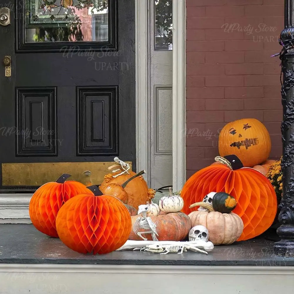 Pumpkin Honeycomb Party Decorations – 3/6pcs