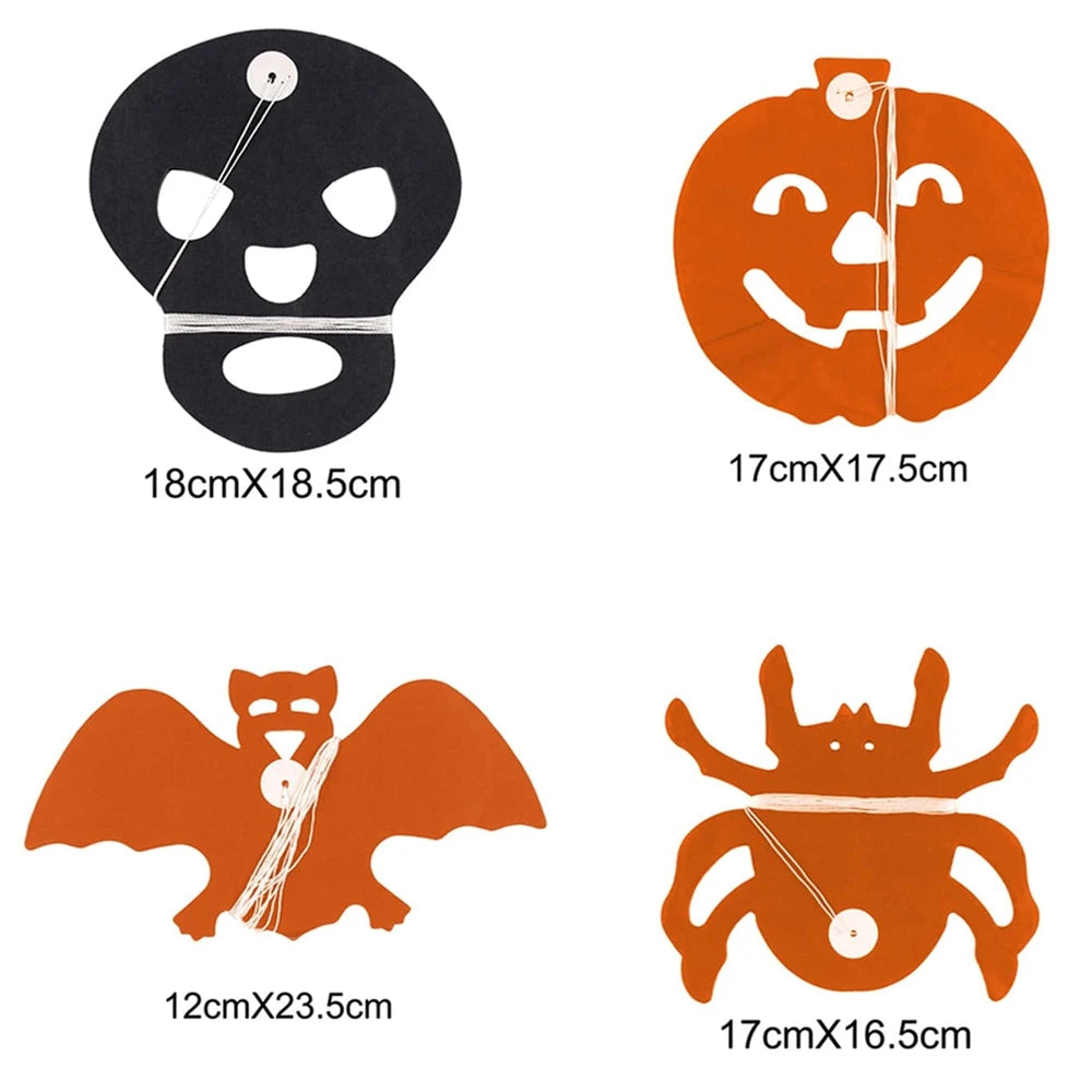 Halloween Paper Garland Banner – Spider, Pumpkin, Ghost & Bat Party Decoration