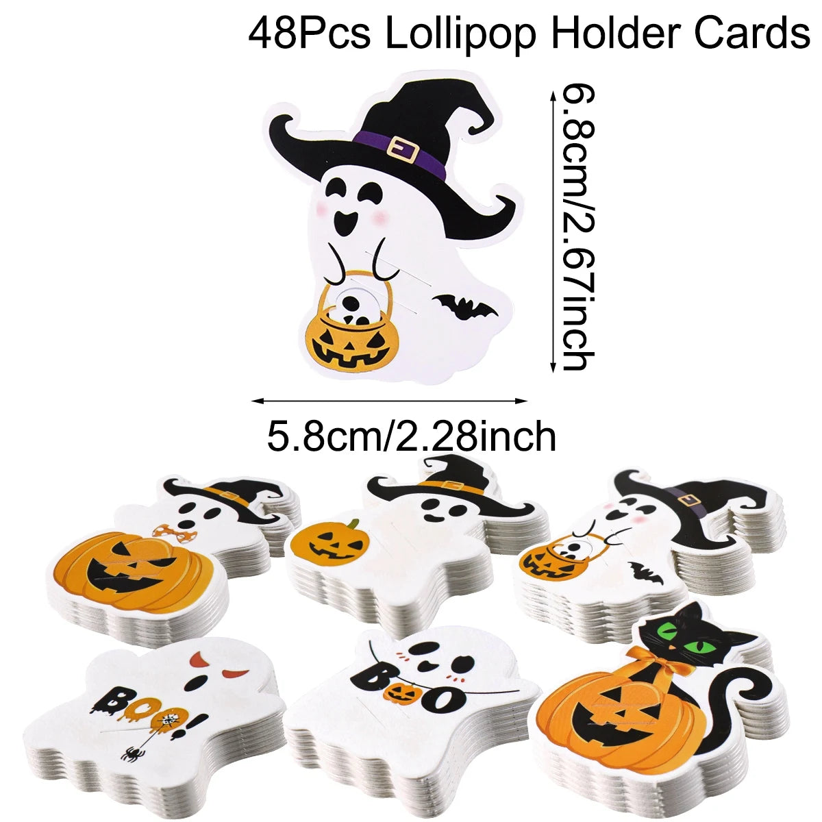 Halloween Lollipop Holder Cards – 48pcs