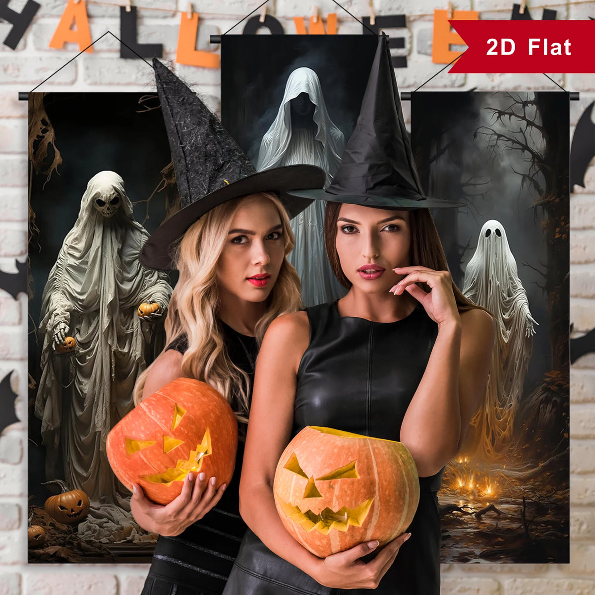 Halloween Skeleton & Ghost Banner – 3pcs