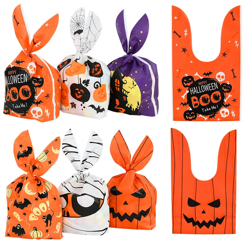 Halloween Pumpkin & Rabbit Ear Candy Bags – Gift Packaging for Kids (25/50pcs)