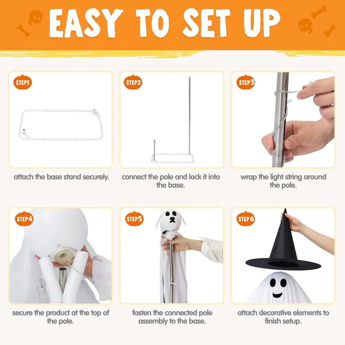 Halloween LED Ghost Yard Decorations – 2pcs
