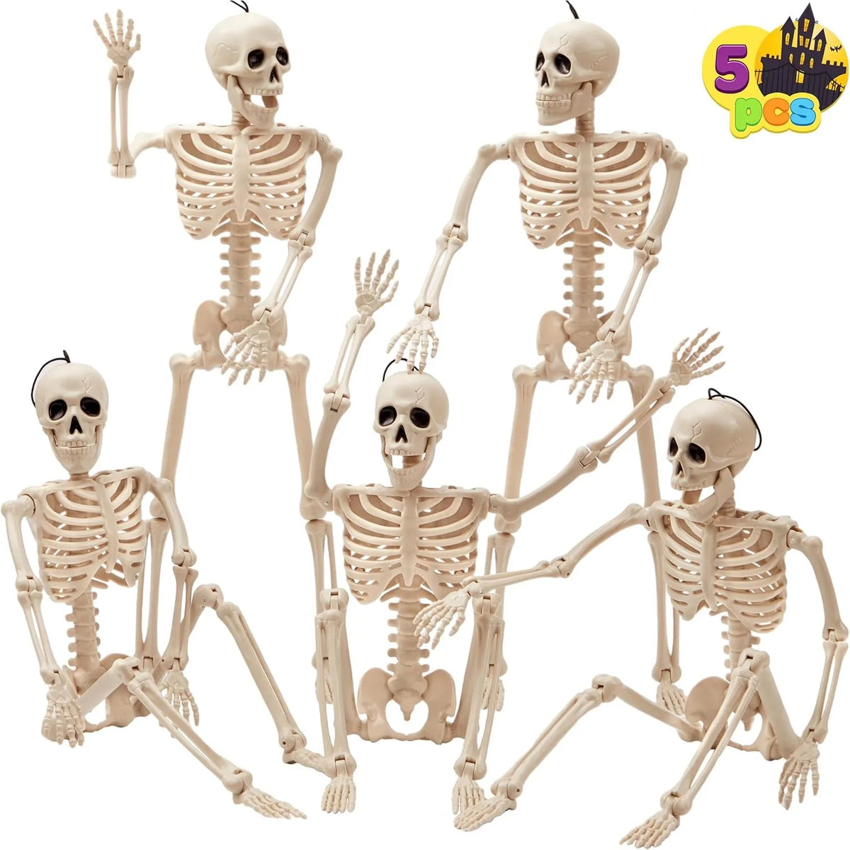 Halloween Skeleton Photobooth Props – 5pcs