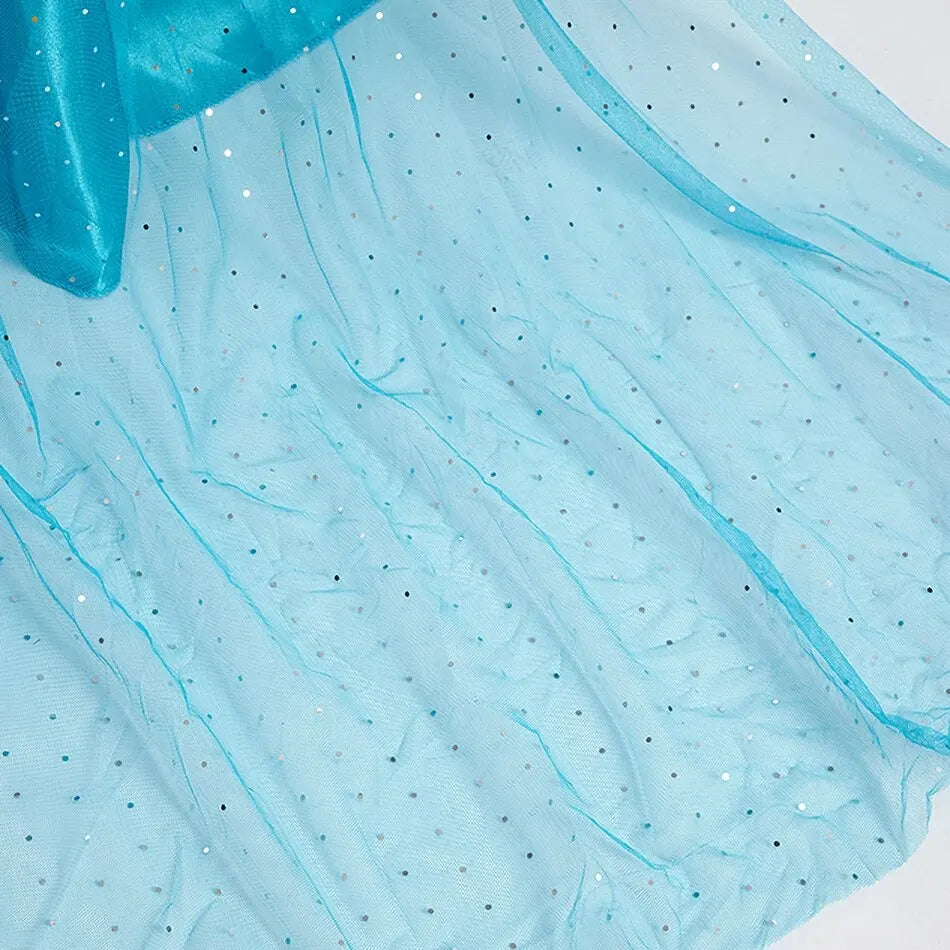 Girls' Elsa Snow Queen Halloween Costume – Princess Dress with Cloak