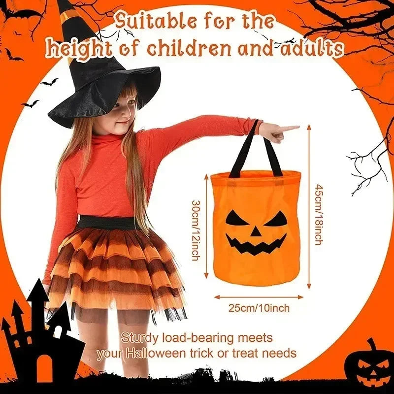 LED Glowing Pumpkin Candy Bag – Reusable Halloween & Christmas Treat Bag