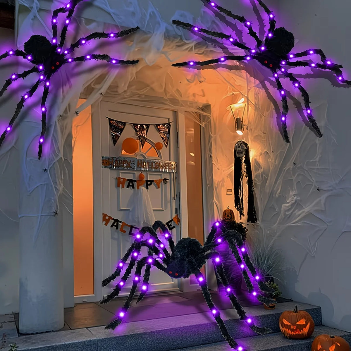 Halloween Giant Light-Up Spider Decoration