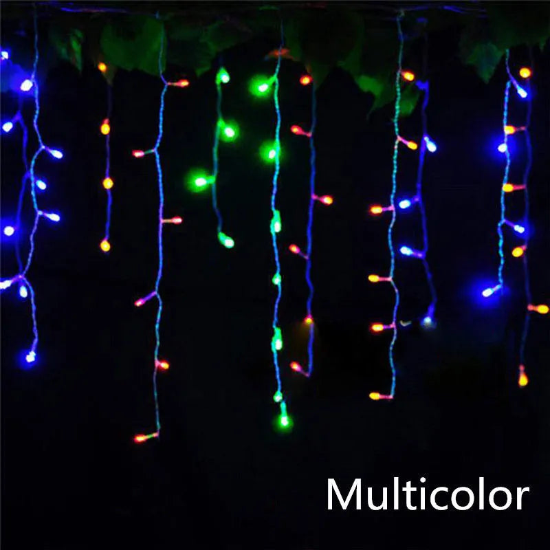 LED Curtain Icicle String Lights – 5M Outdoor Christmas Garland