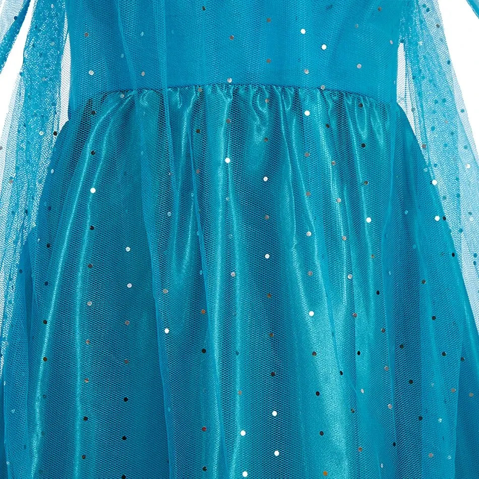 Girls' Elsa Snow Queen Halloween Costume – Princess Dress with Cloak