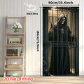 Gothic Skull & Cage Halloween Curtain