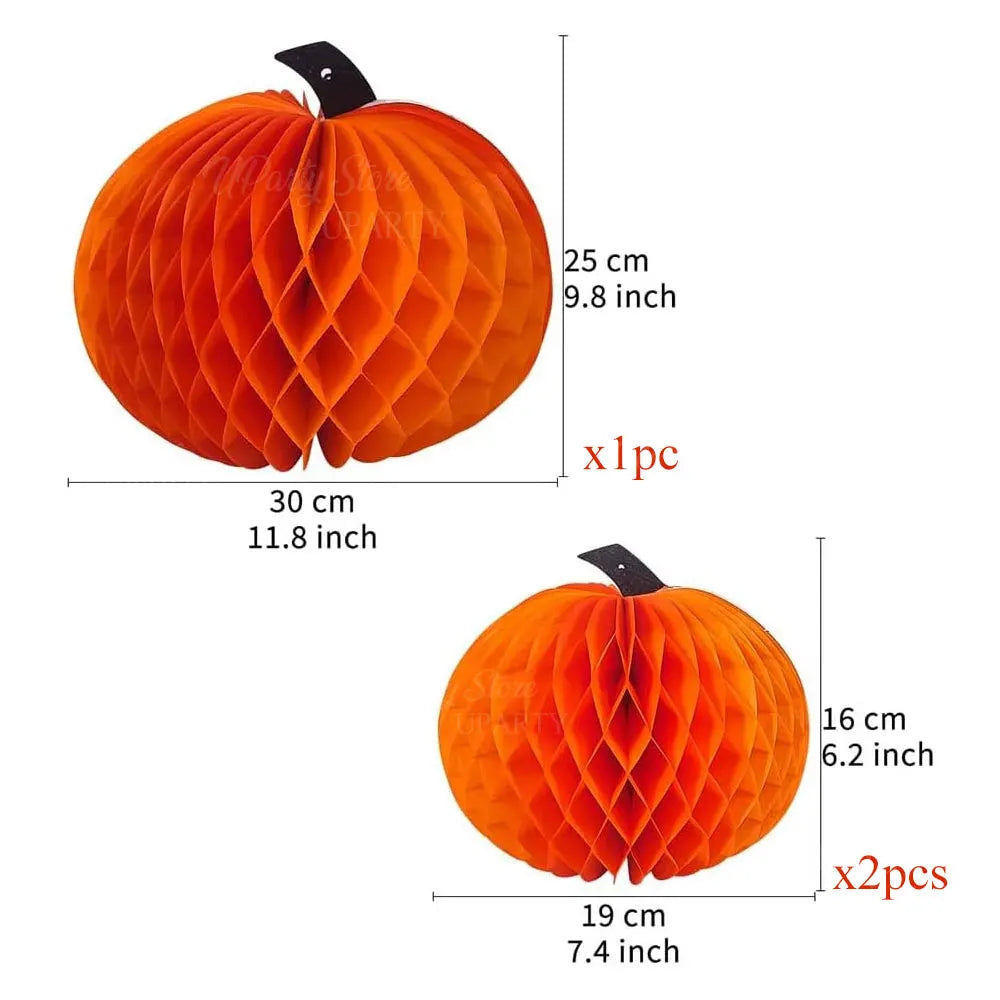 Pumpkin Honeycomb Party Decorations – 3/6pcs
