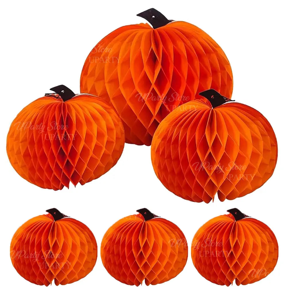 Pumpkin Honeycomb Party Decorations – 3/6pcs