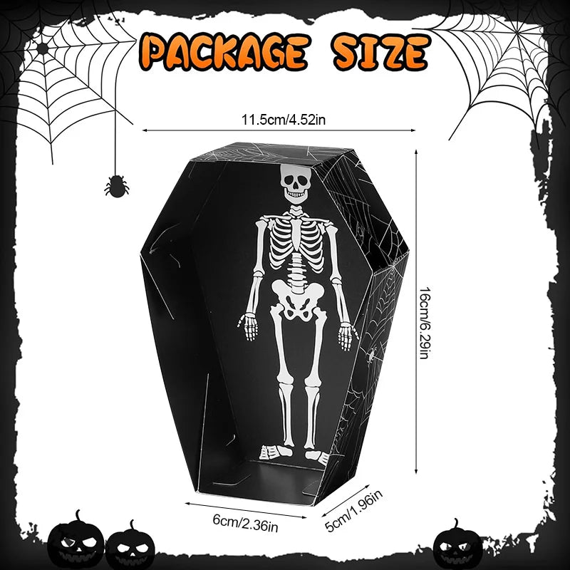 Halloween Coffin Paper Serving Trays & Gift Boxes (12/24 Pcs)
