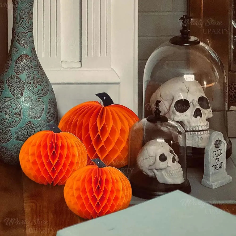 Pumpkin Honeycomb Party Decorations – 3/6pcs