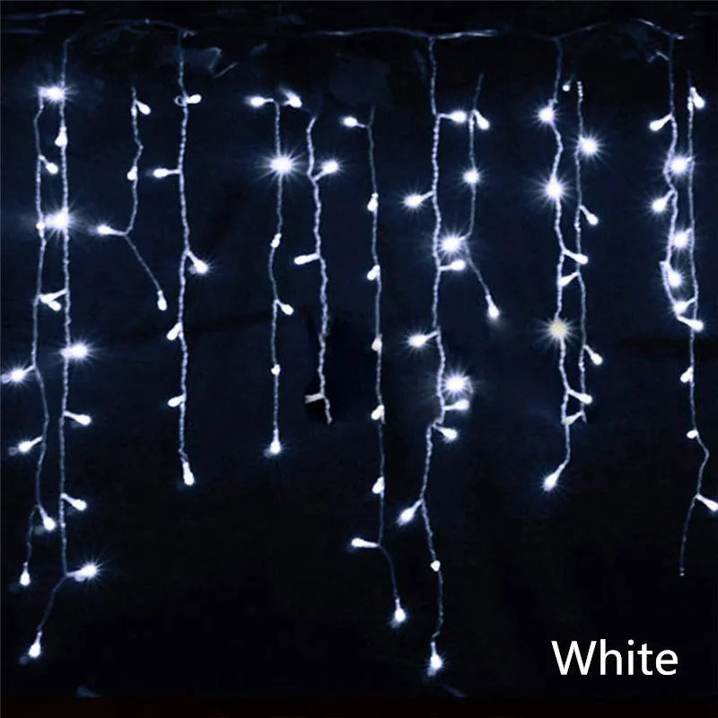 LED Curtain Icicle String Lights – 5M Outdoor Christmas Garland