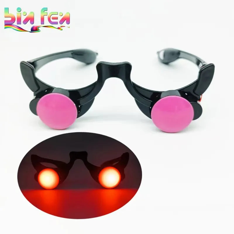 Halloween Glow-in-the-Dark Red Eye Glasses – Scary Costume Party Prop