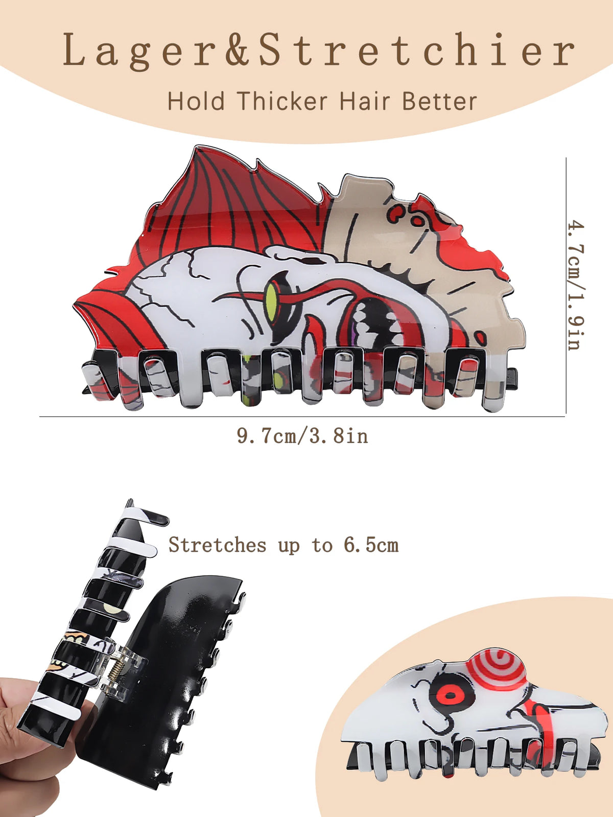Halloween Horror Grimace Hair Shark Clip – Spooky Grip Hairpin