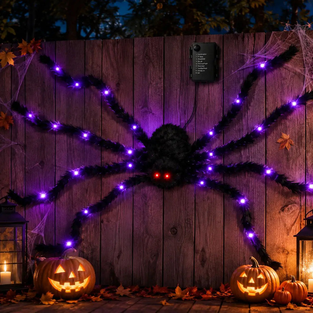 Halloween Giant Light-Up Spider Decoration