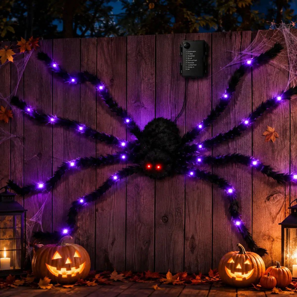 Halloween Giant Light-Up Spider Decoration