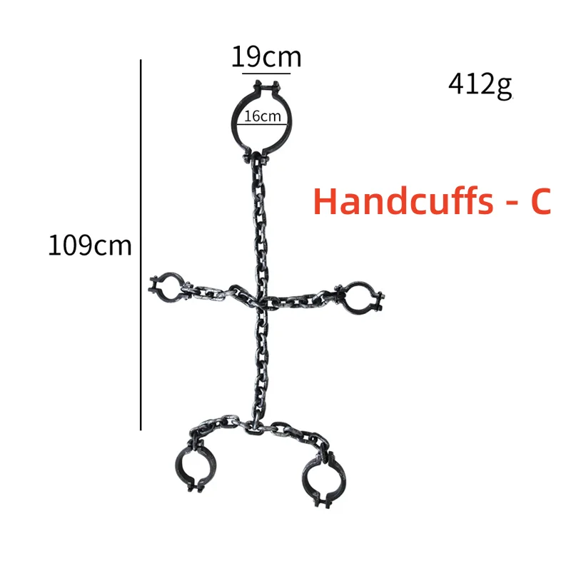 Halloween Prisoner Chains & Handcuffs – Jail Costume Cosplay Props