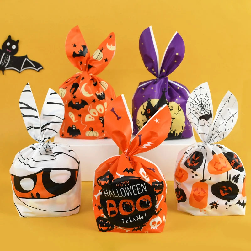 Halloween Pumpkin & Rabbit Ear Candy Bags – Gift Packaging for Kids (25/50pcs)