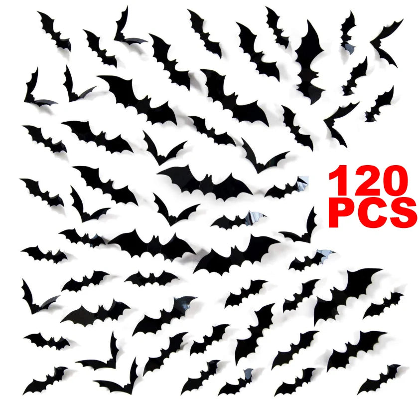 3D Black PVC Bat Wall Stickers – Halloween Party Room Decor Props