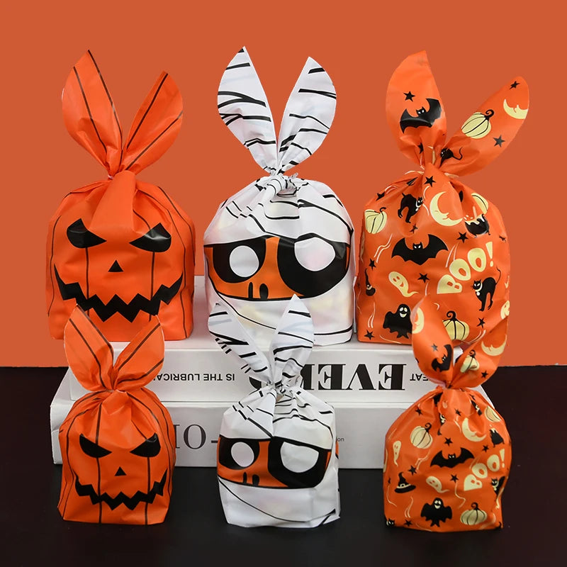 Halloween Pumpkin & Rabbit Ear Candy Bags – Gift Packaging for Kids (25/50pcs)