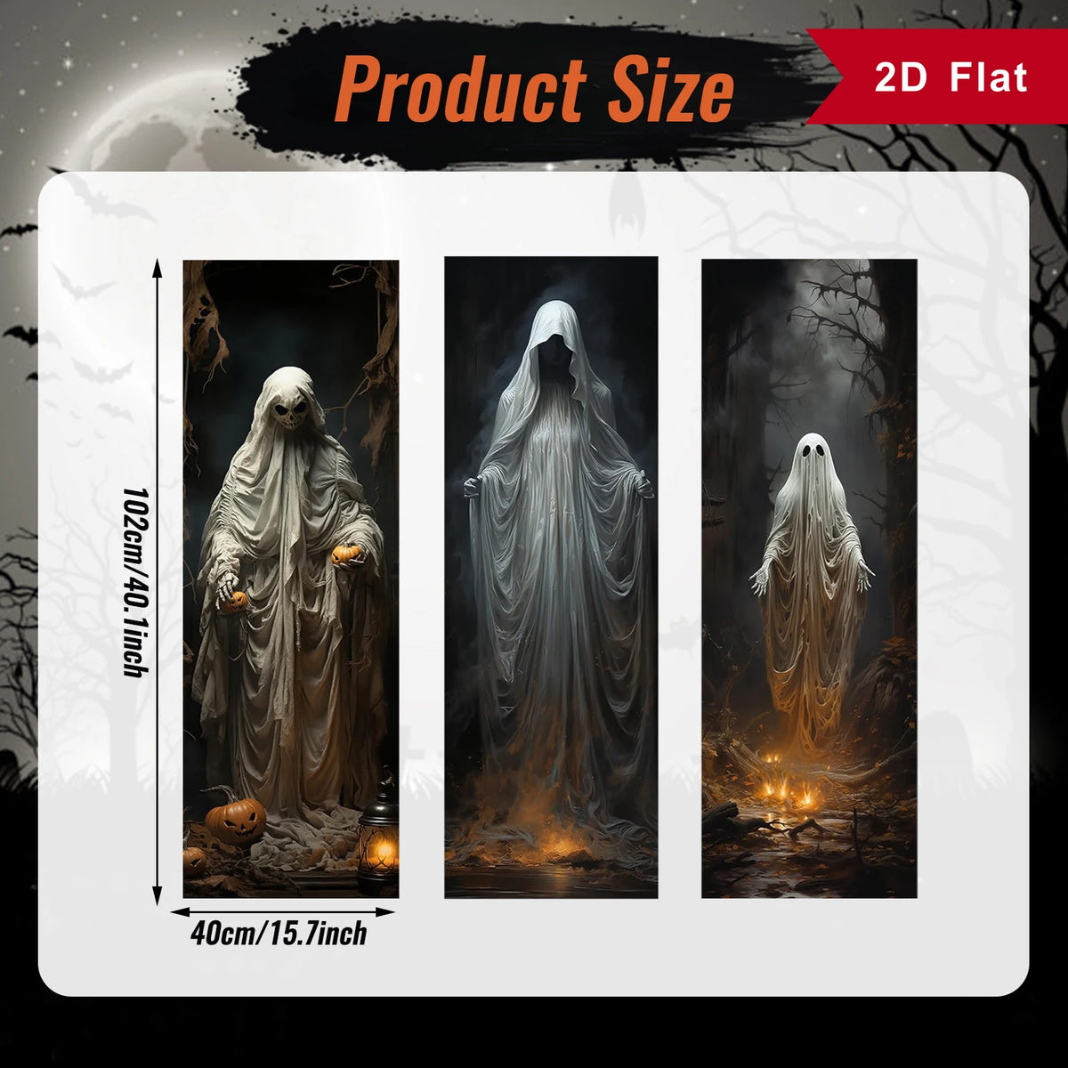 Halloween Skeleton & Ghost Banner – 3pcs
