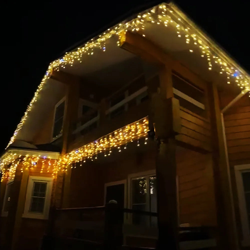 LED Star Garland with Twinkling Strobes – 8 Modes, Warm & Cool White