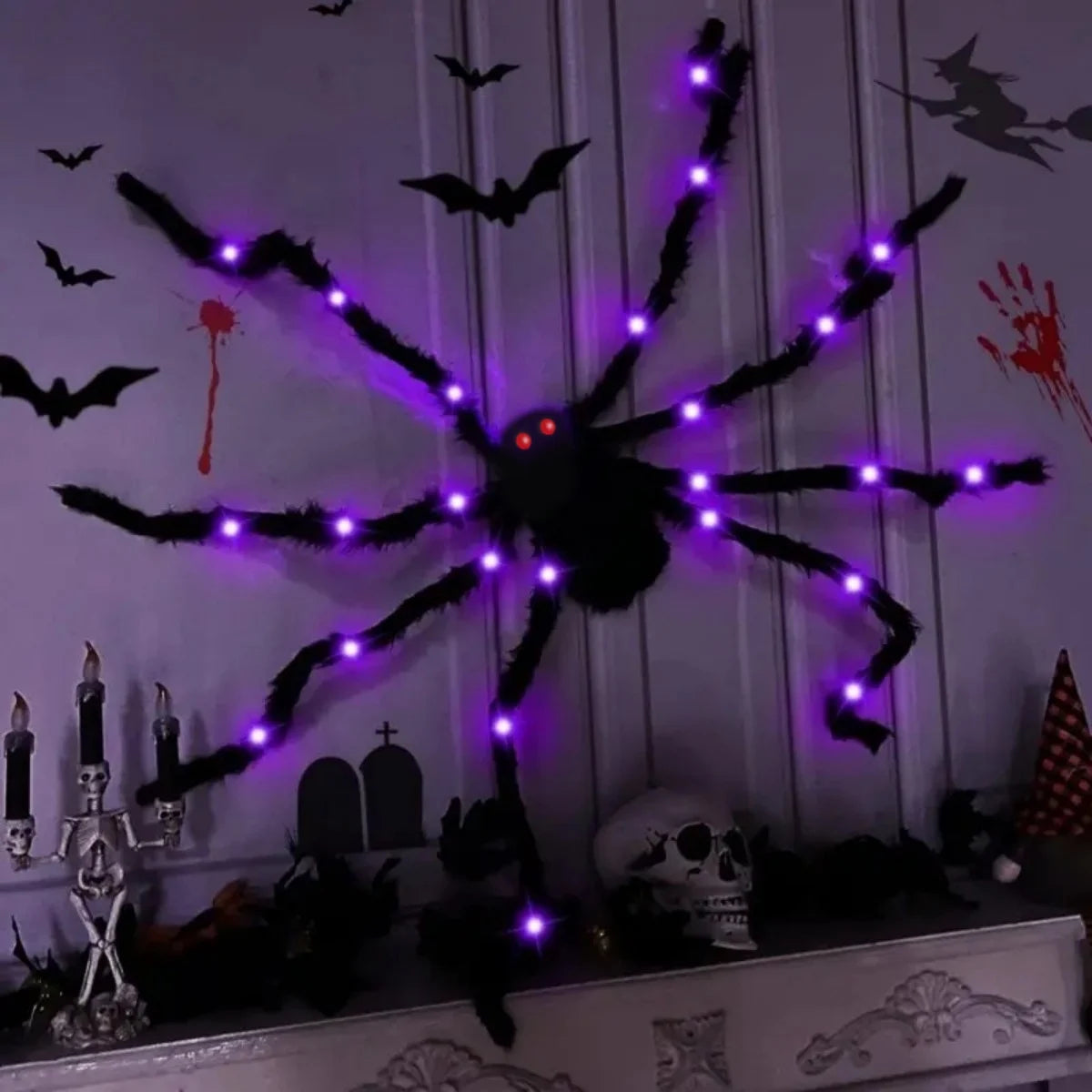 Halloween Giant Light-Up Spider Decoration
