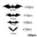 3D Halloween Bat Wall Sticker – Purple Night Light Decor