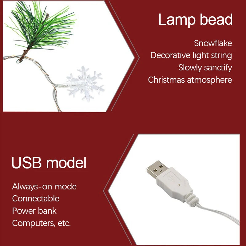 Christmas LED String Lights – Santa, Elk & Snowman Ornaments